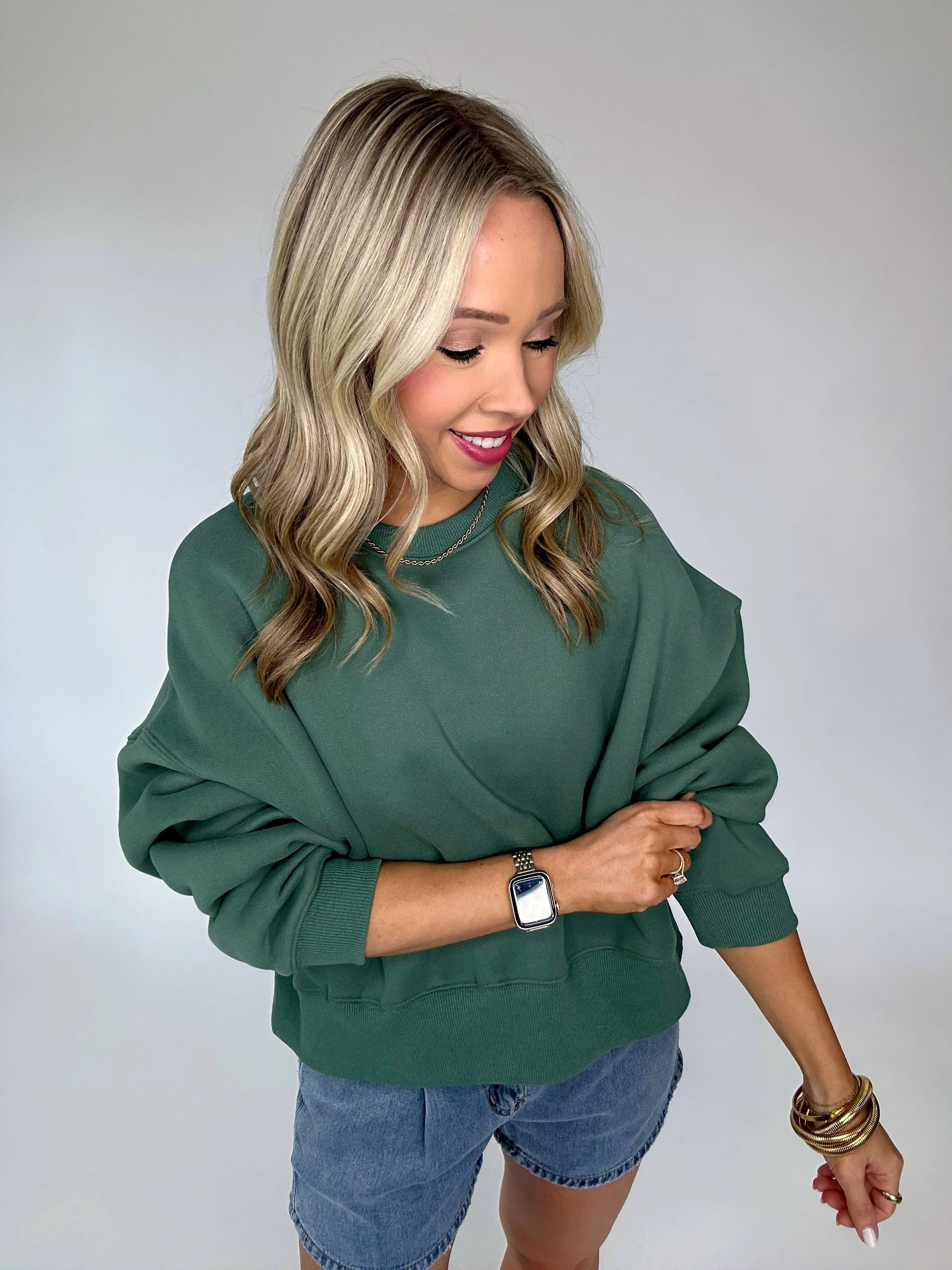 Bright Side Crewneck - Pine