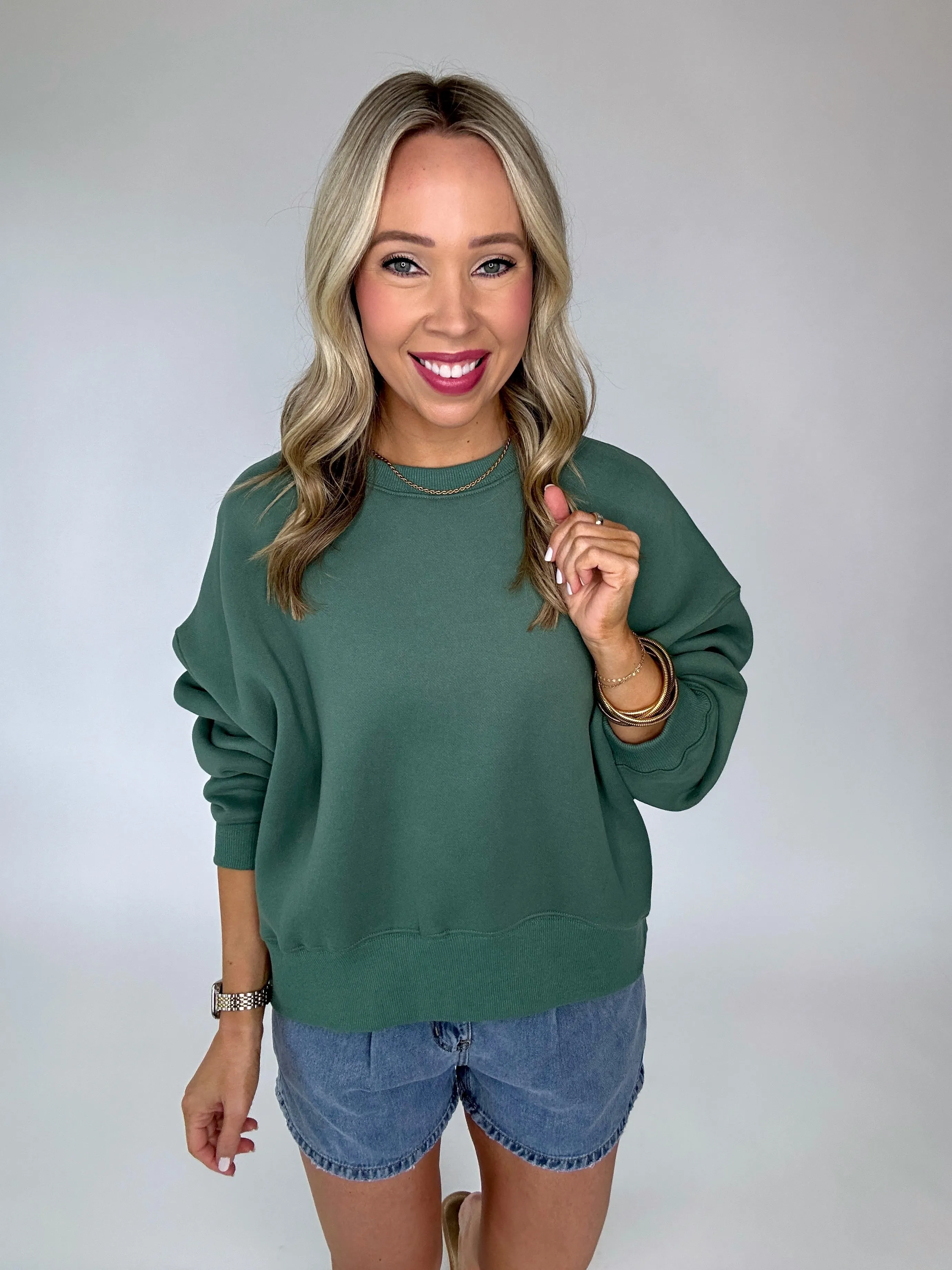 Bright Side Crewneck - Pine