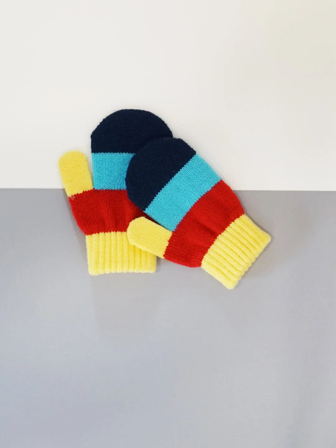 Bright Striped Mittens
