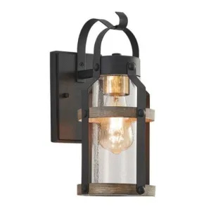 Brightstar Lantern Black L525 Metal with Clear Speckled Glass IP54