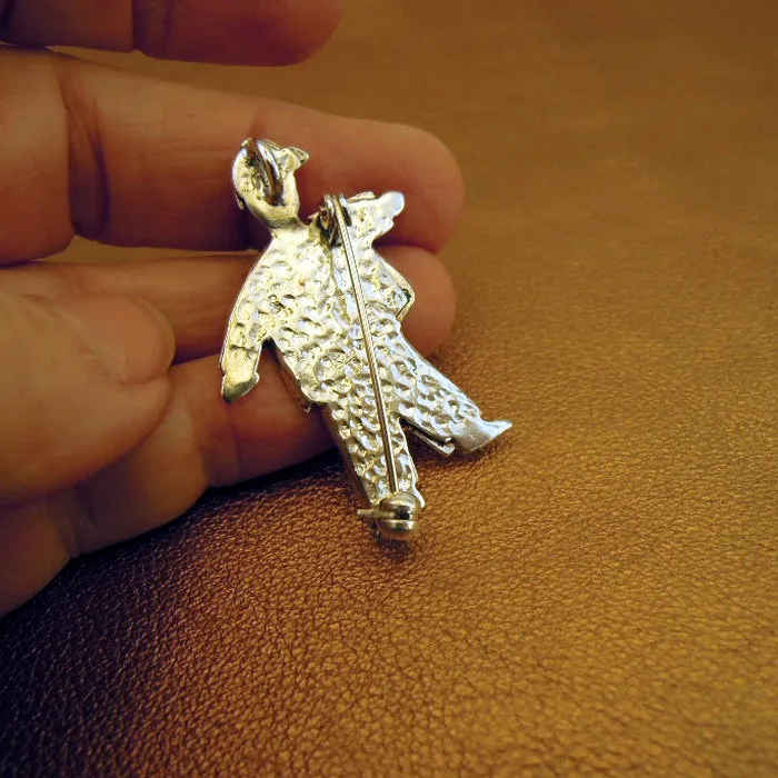 Brooch Pin 9k Yellow Gold 925 Silver  Israel Handmade Hadar Designers  (H) SALE