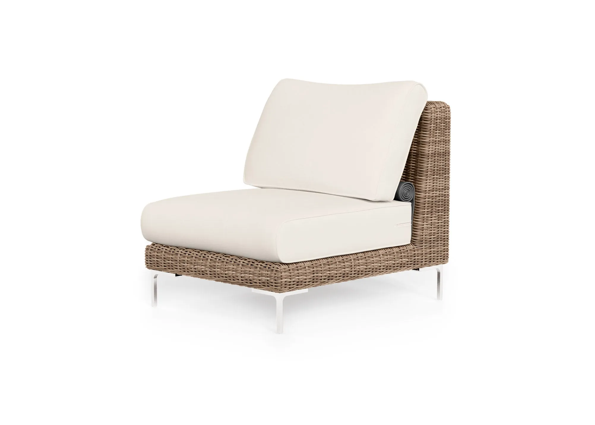 Brown Wicker Outdoor Armless Chair