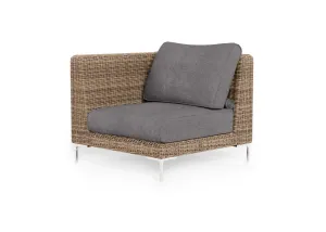 Brown Wicker Outdoor Corner Chair - Left/Right