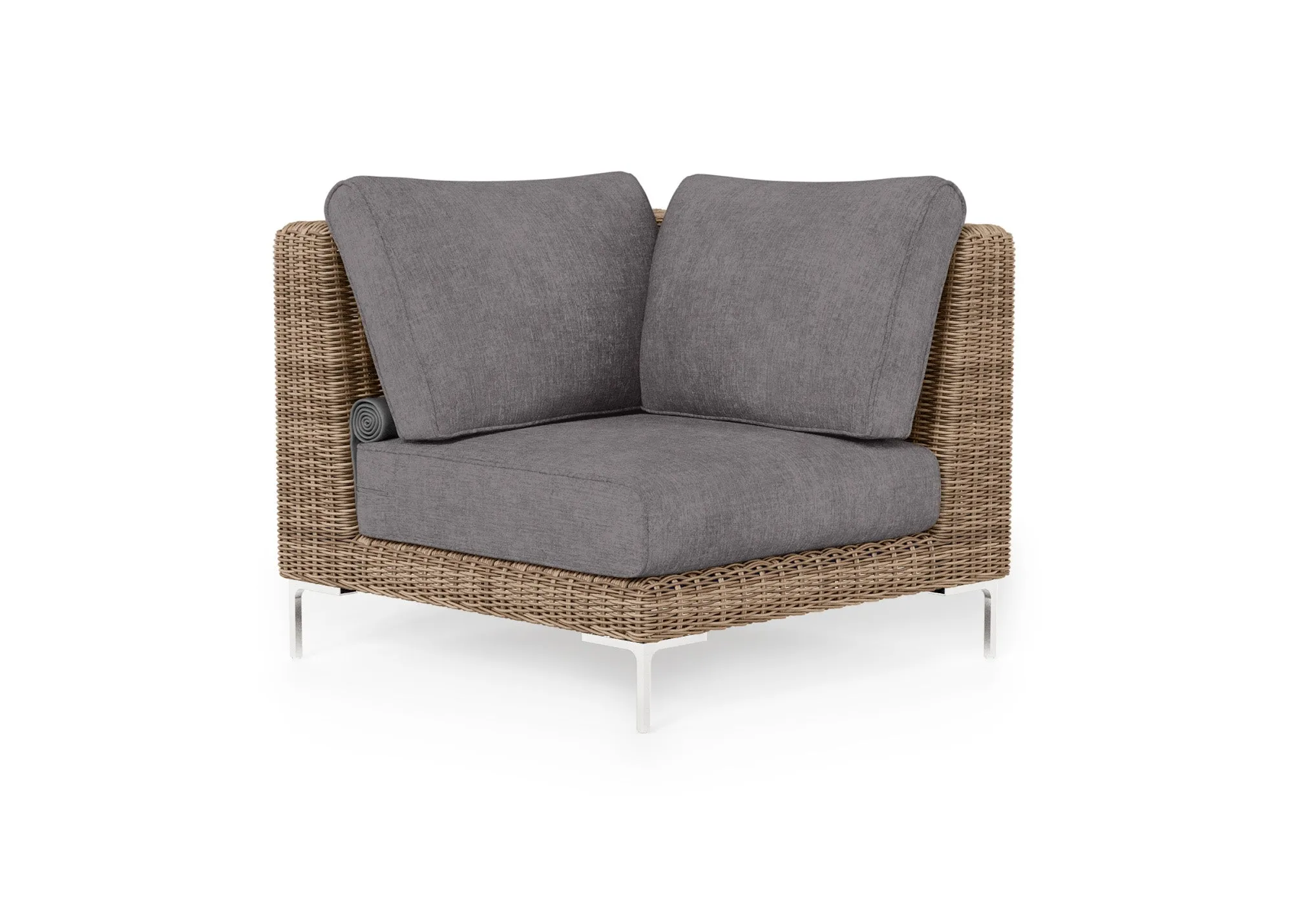 Brown Wicker Outdoor Sectional Chair