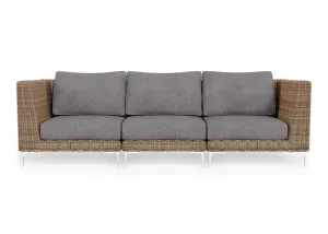 Brown Wicker Outdoor Sofa - 3 Seat
