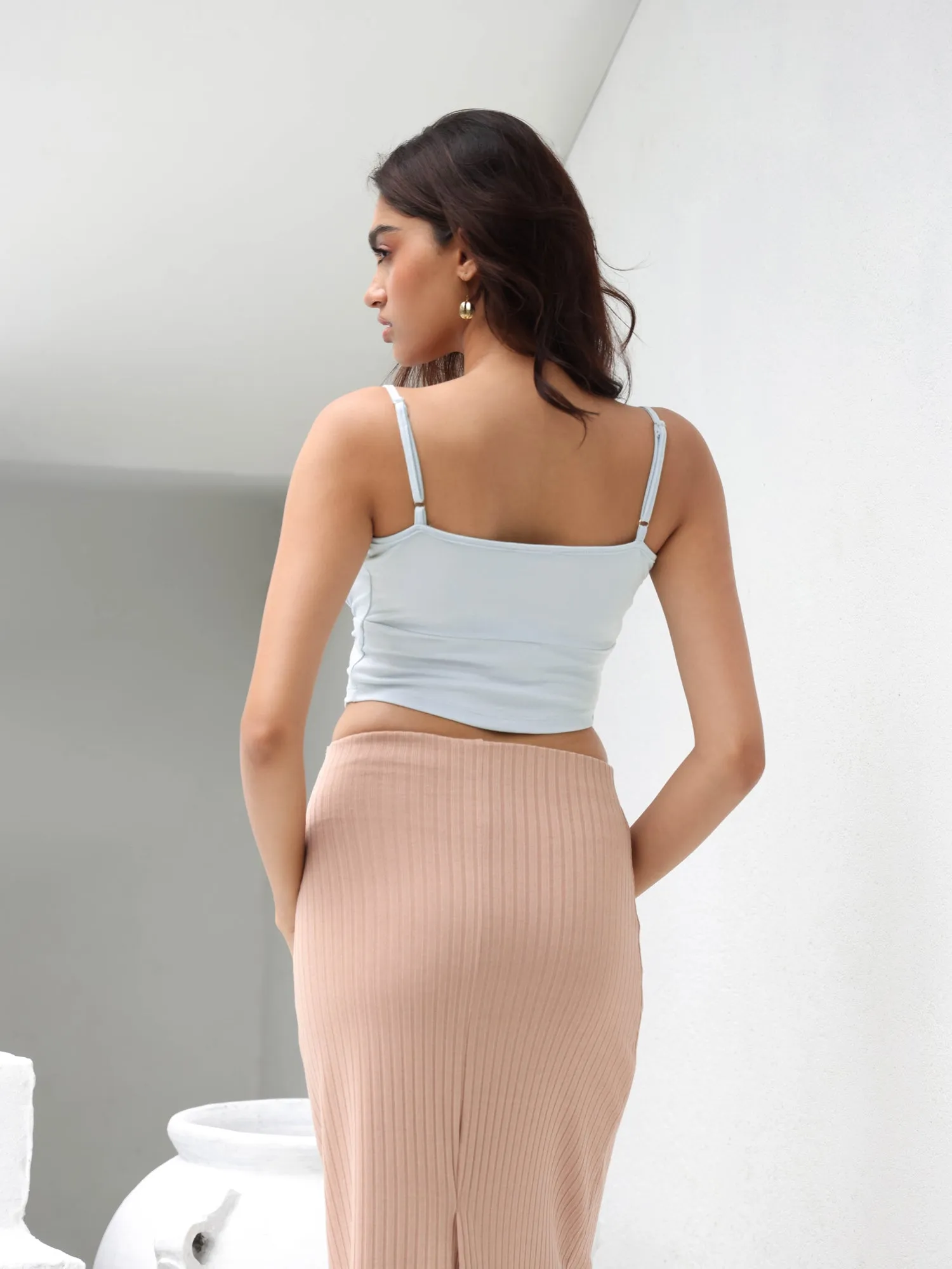 Bustier Detailed Asymetrical Hem Detailed Top