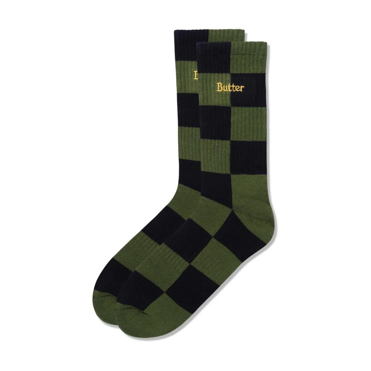 Butter Goods - Checkered Socks Black/Sage