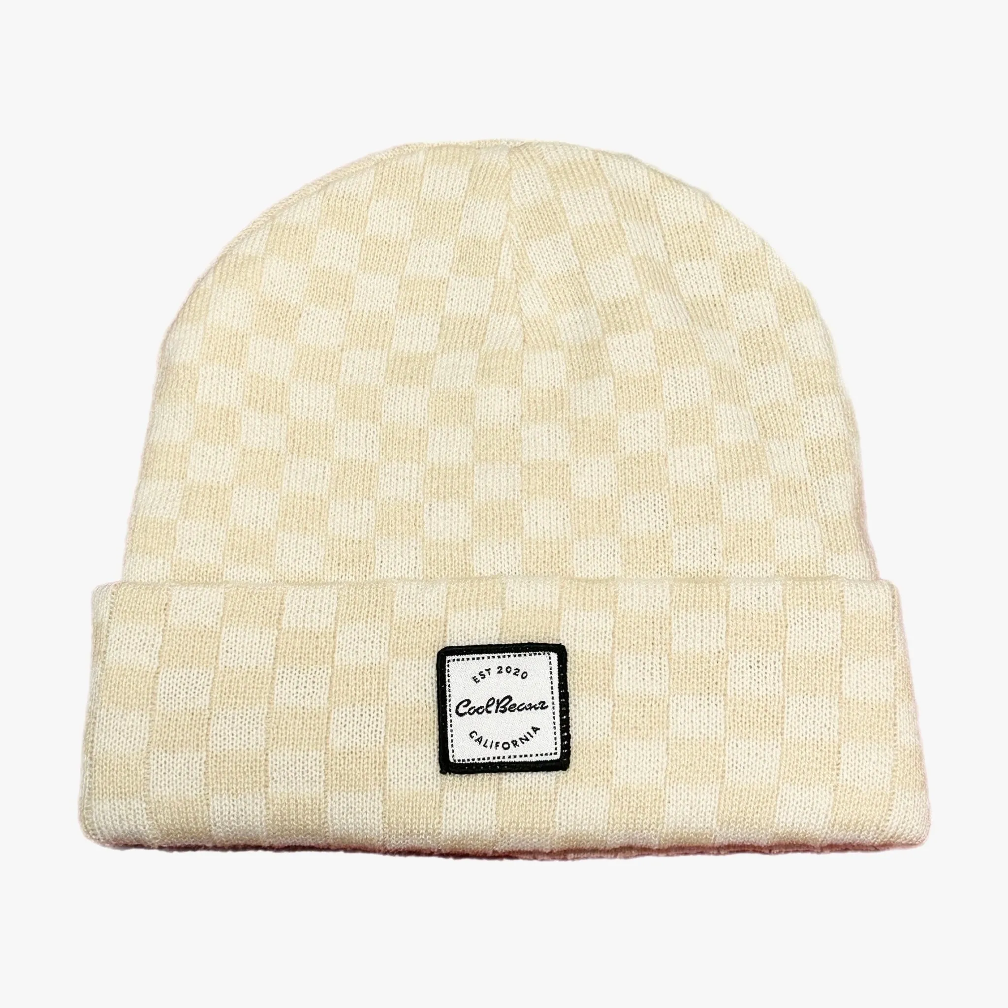 Cali Beanie Checkered- Cream & Beige