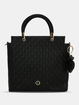 Caprese Rosa Small Black Tote Bag