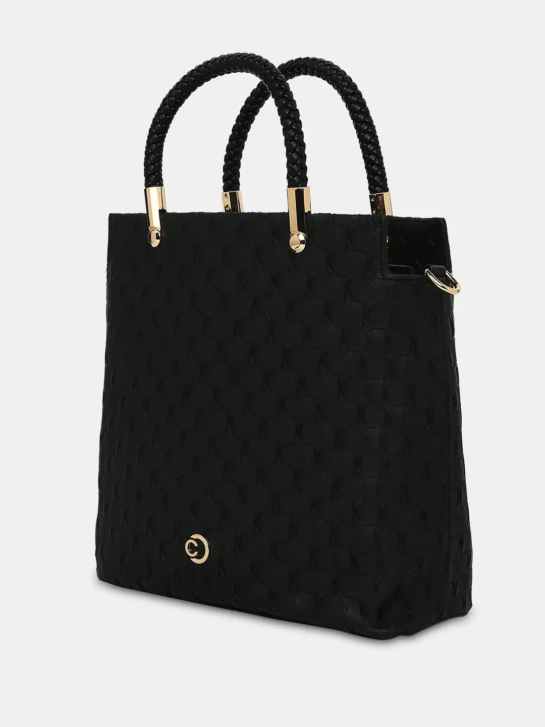 Caprese Rosa Small Black Tote Bag
