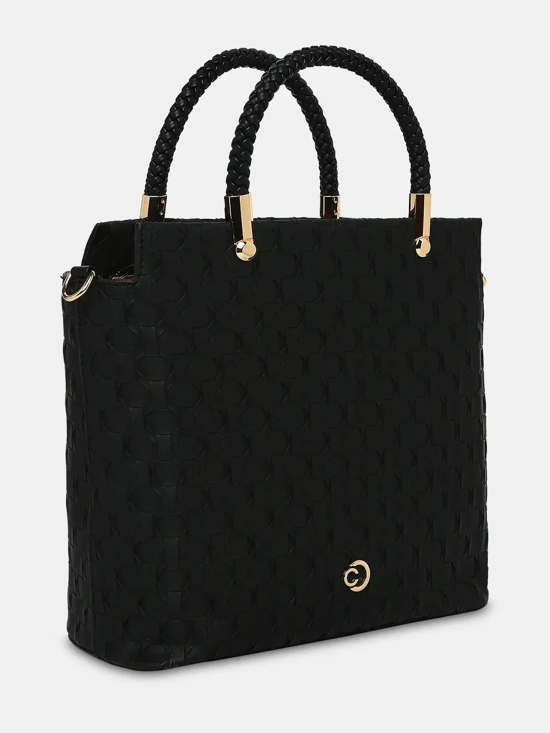 Caprese Rosa Small Black Tote Bag