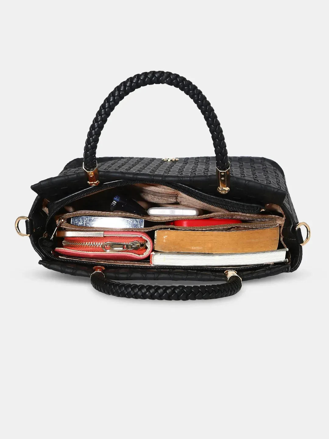 Caprese Rosa Small Black Tote Bag