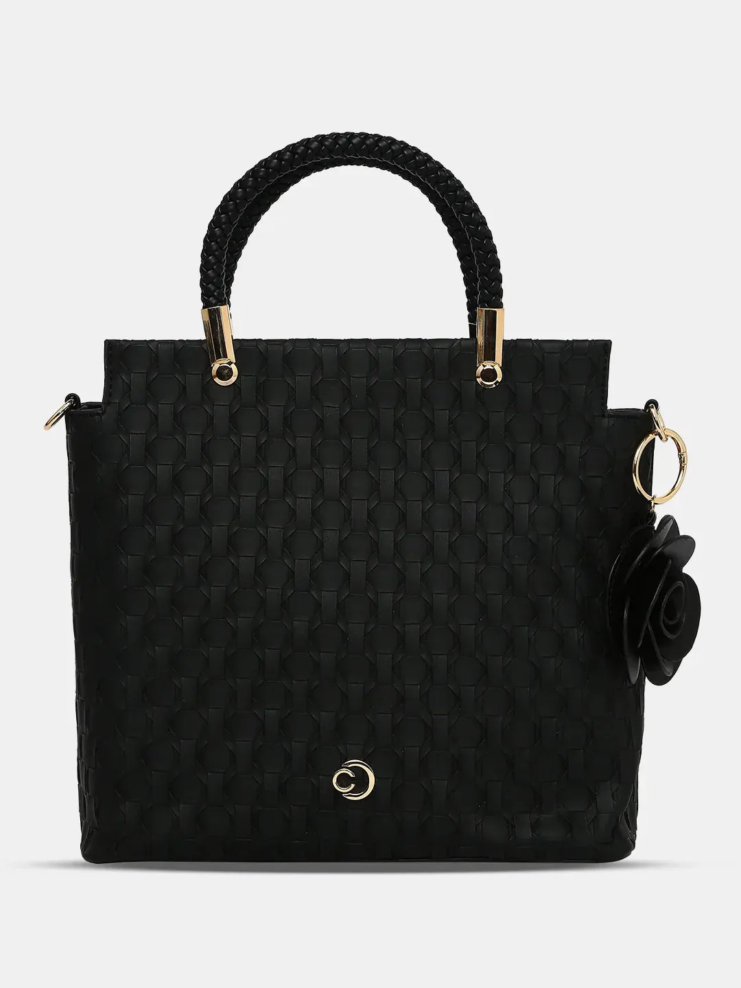 Caprese Rosa Small Black Tote Bag