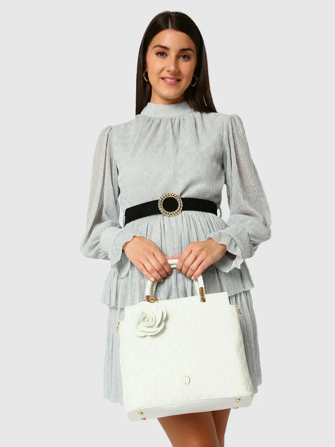 Caprese Rosa Small White Tote Bag