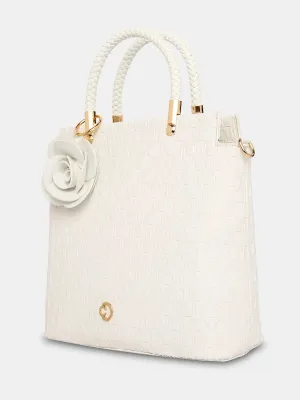 Caprese Rosa Small White Tote Bag