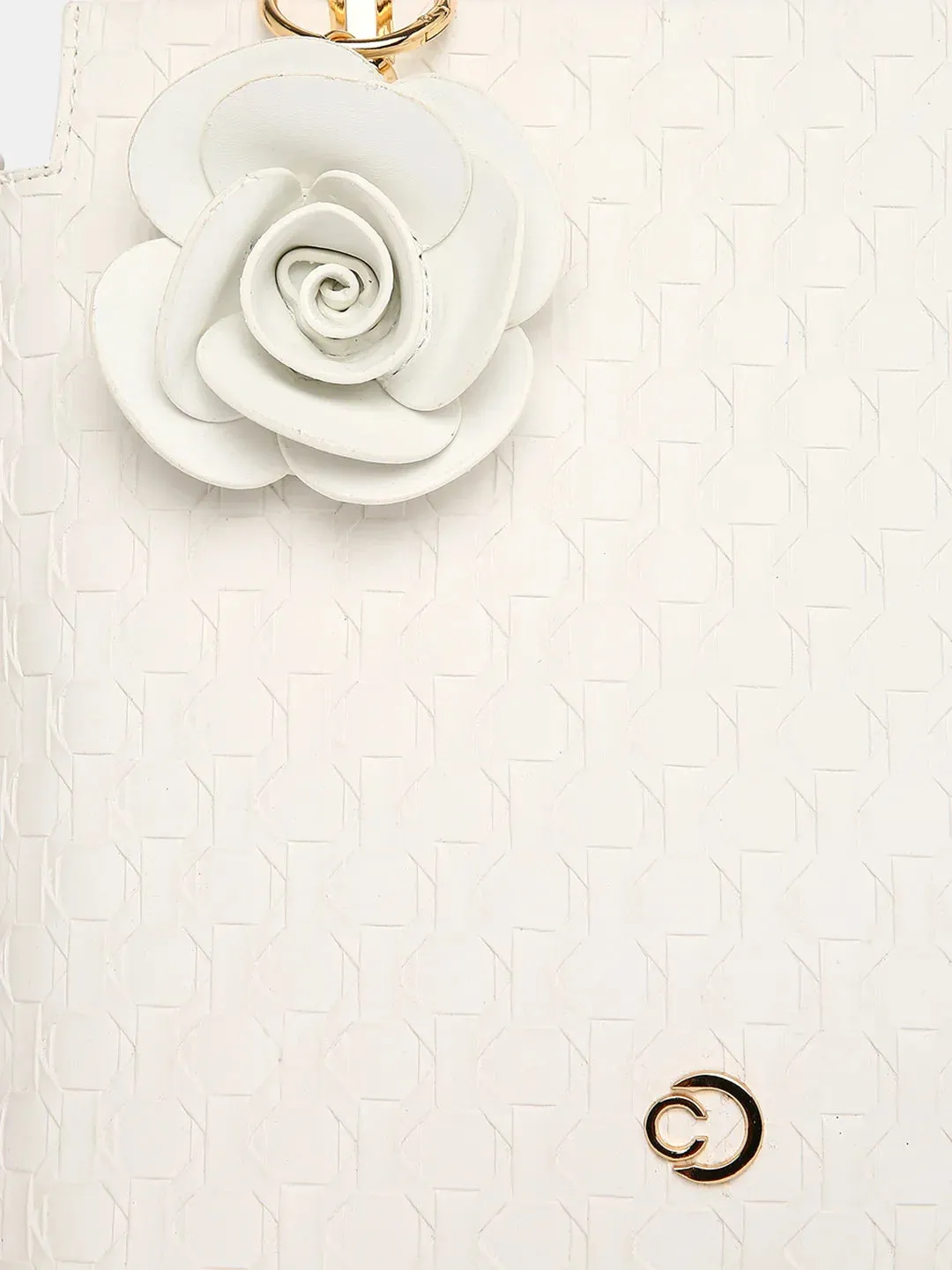 Caprese Rosa Small White Tote Bag