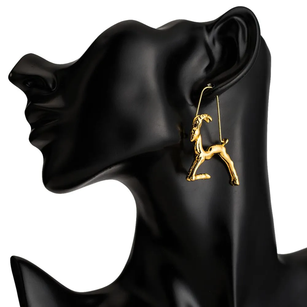Capricorn artistic earrings (The Goat)