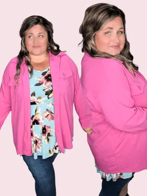 Carissa Dark Hot Pink Lightweight Shacket