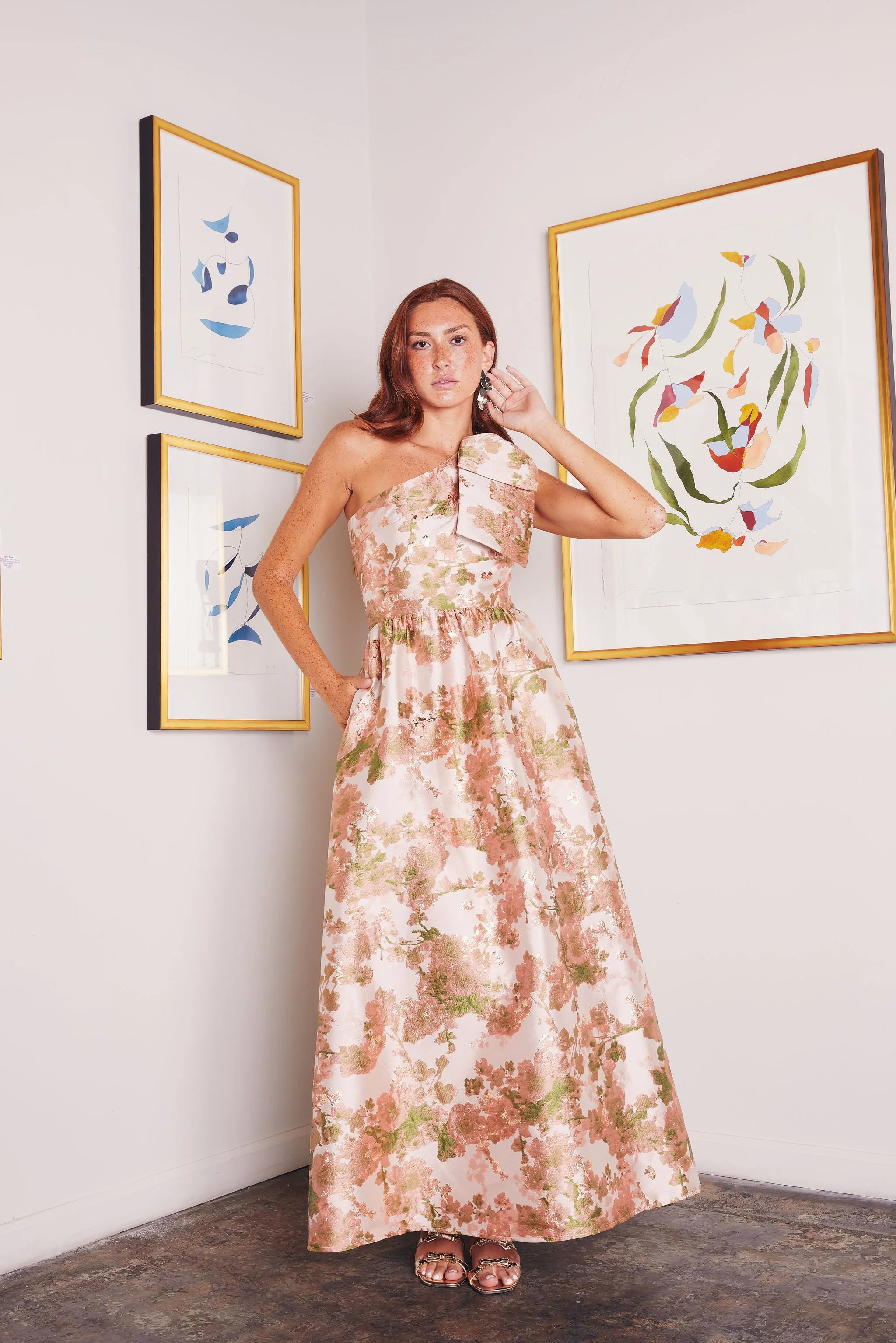 Caroline Gown Baby's Breath Jacquard