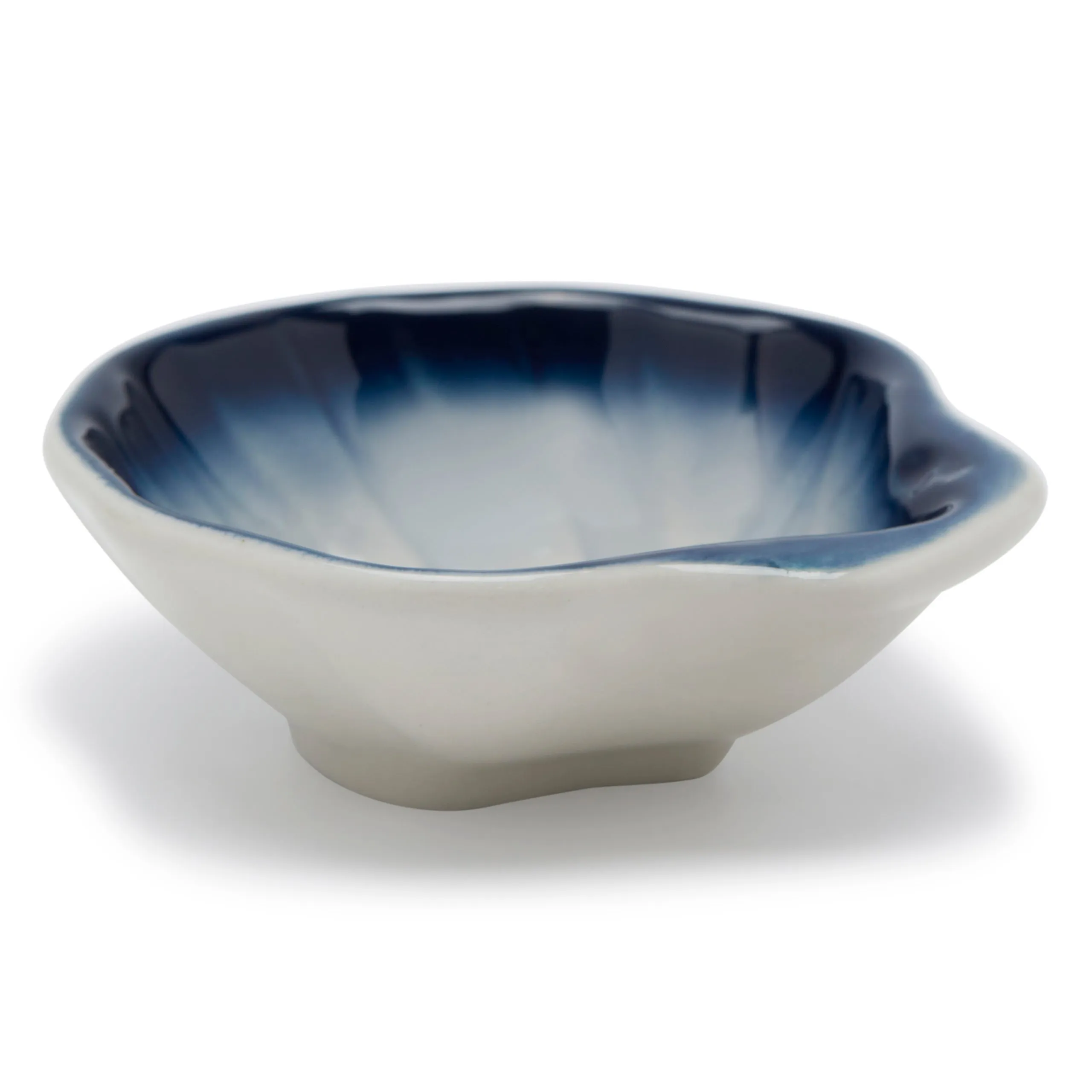 CASABLANCA REACTIVE GLAZED SNACK DISH (BLUE)