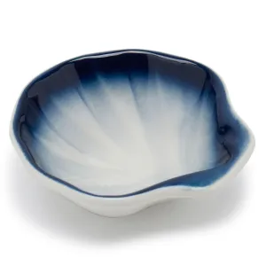 CASABLANCA REACTIVE GLAZED SNACK DISH (BLUE)