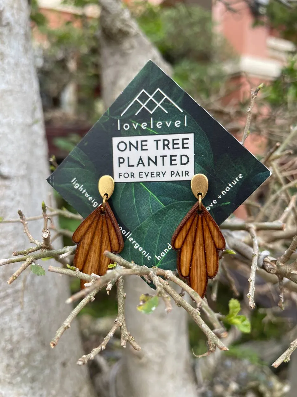 Celestial Wood Earrings | SUN BEAM