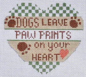 CH-315  - Dog Green Checkered Heart
