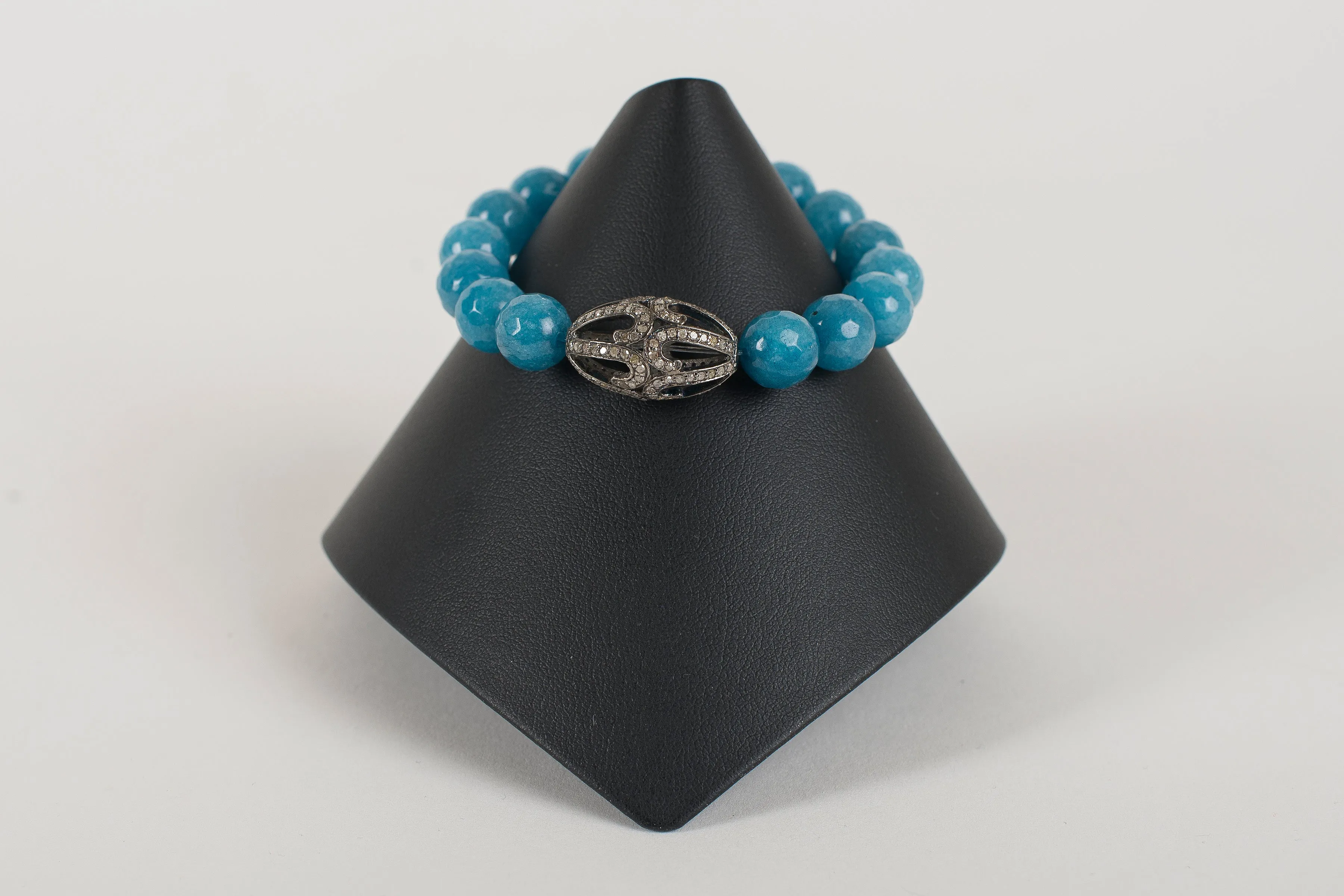 Chalcedony with Pave Diamond Bead