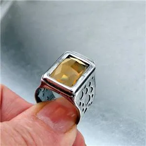 Champagne Ring size 6.5, 7  925 Sterling Silver Handmade Hadar Designers (H) SALE