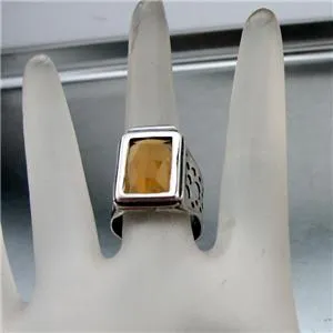 Champagne Ring size 6.5, 7  925 Sterling Silver Handmade Hadar Designers (H) SALE