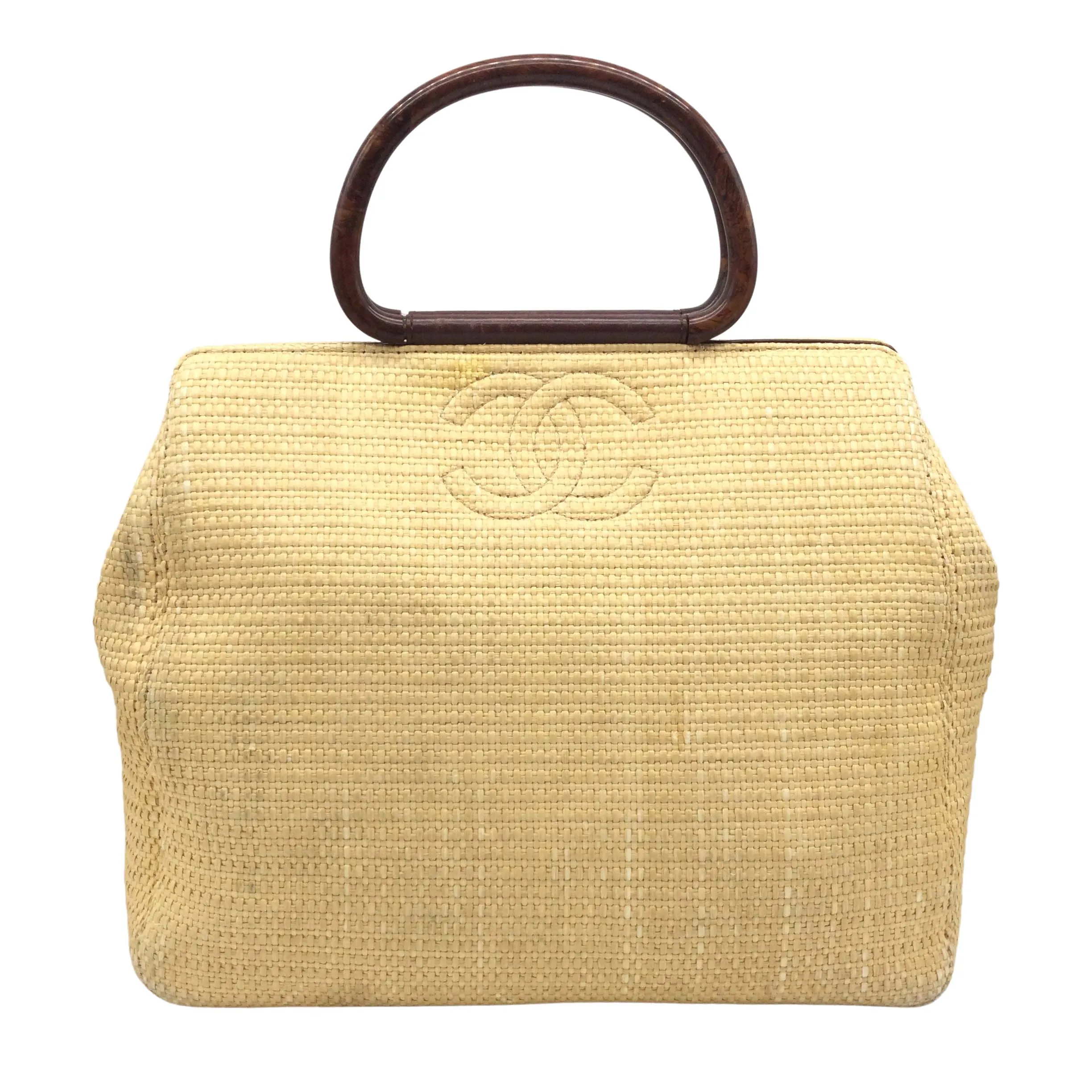 Chanel Cc Doctor's Beige Raffia Tote