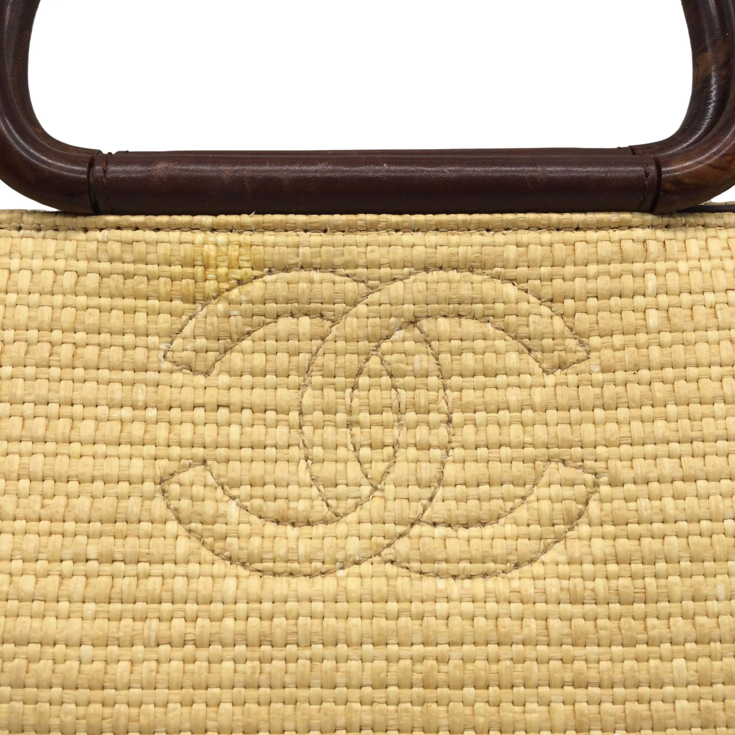 Chanel Cc Doctor's Beige Raffia Tote