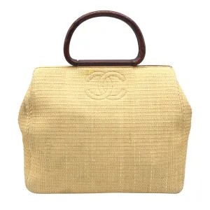 Chanel Cc Doctor's Beige Raffia Tote