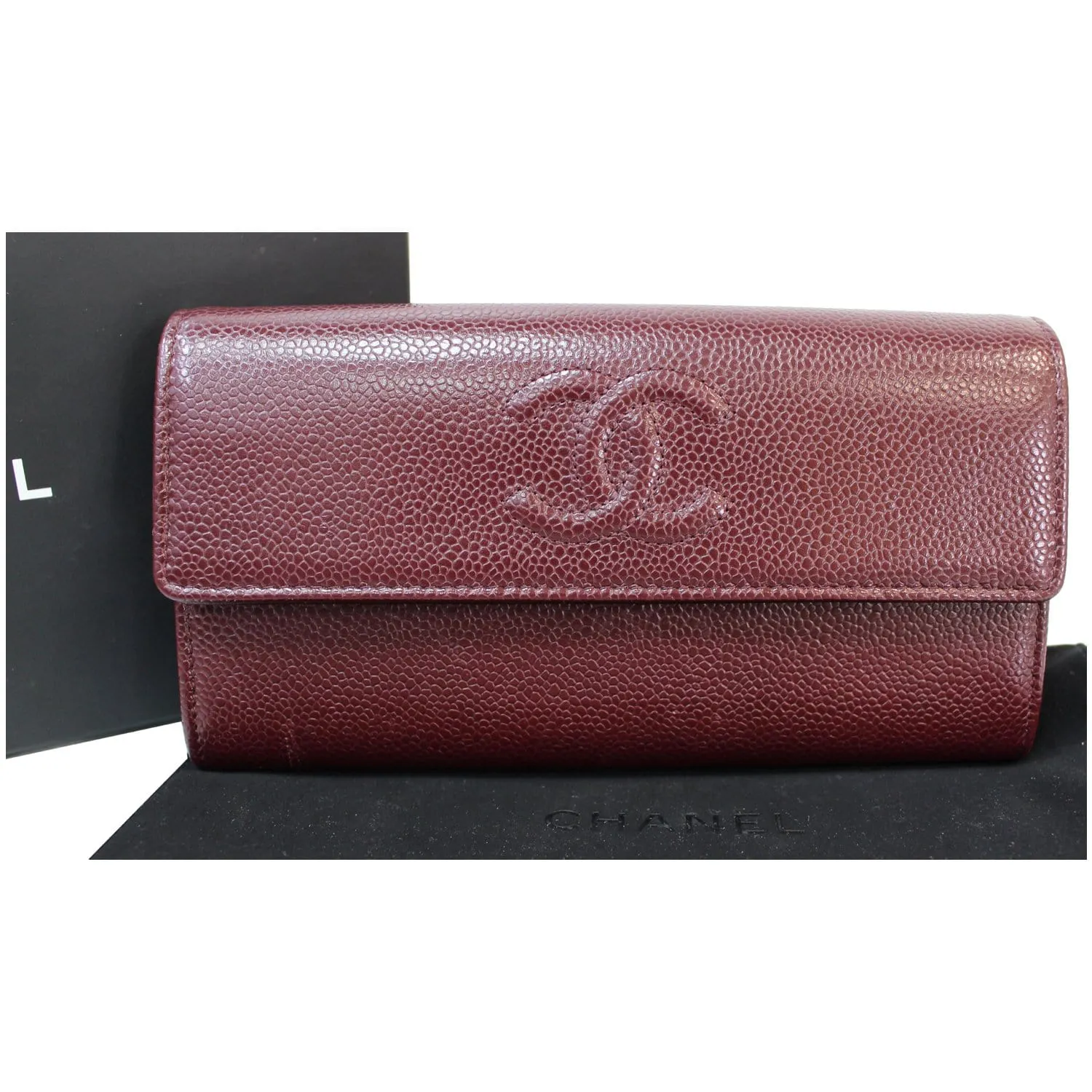 CHANEL Timeless CC Large Gusset Flap Caviar Wallet Burgundy - Last Call