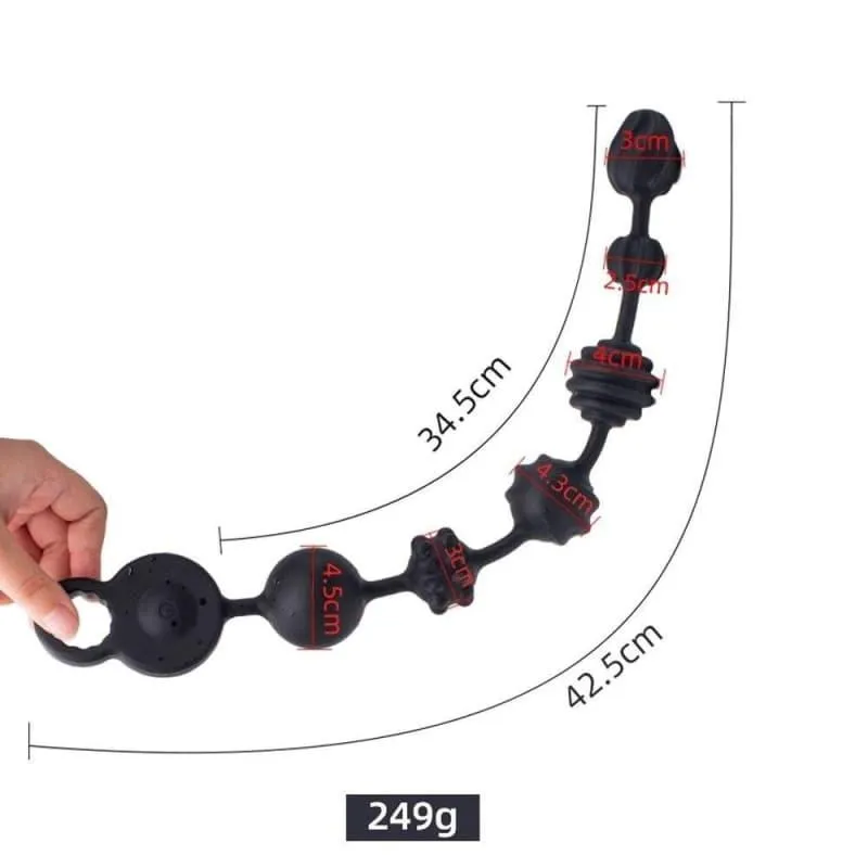 Chapelet anal silicone vibrant 34.5cm