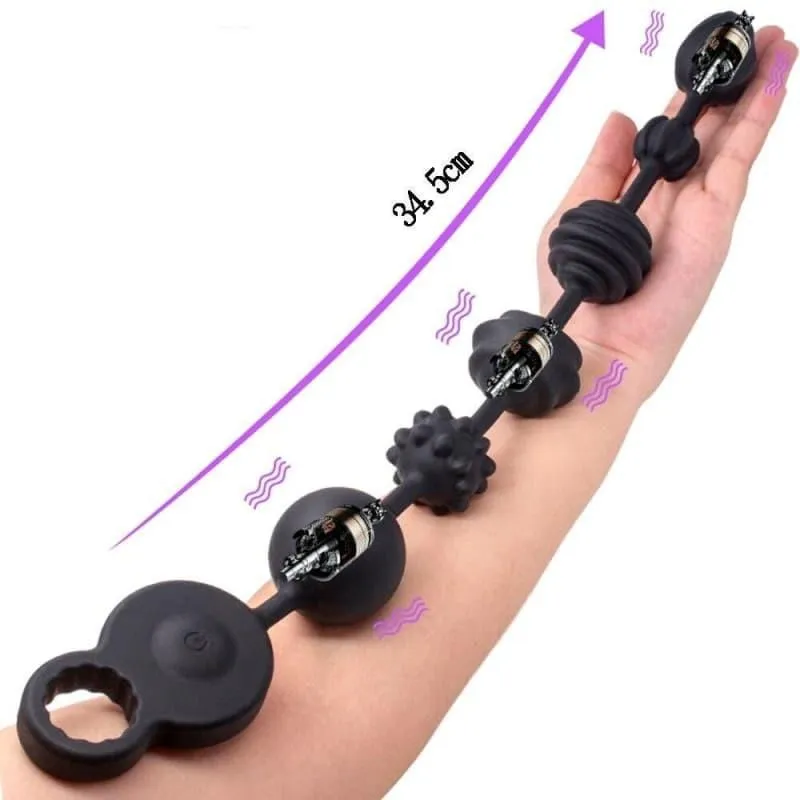 Chapelet anal silicone vibrant 34.5cm