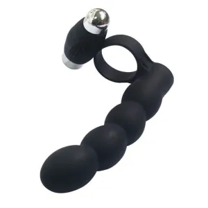 Chapelet Anal Silicone Vibrant noir vibrator