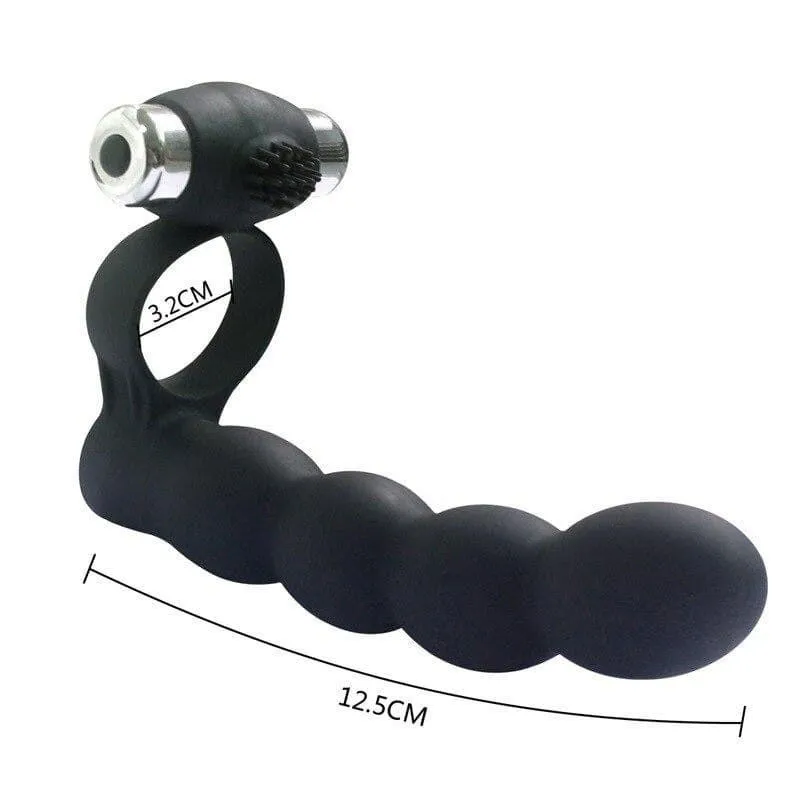 Chapelet Anal Silicone Vibrant noir vibrator