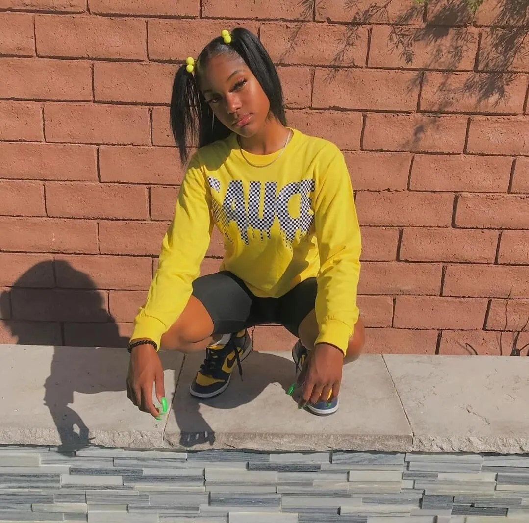 Checkered B&W Sauce | Island Yellow Long Sleeve Tee