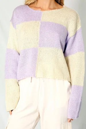 Checkered Cropped sweater