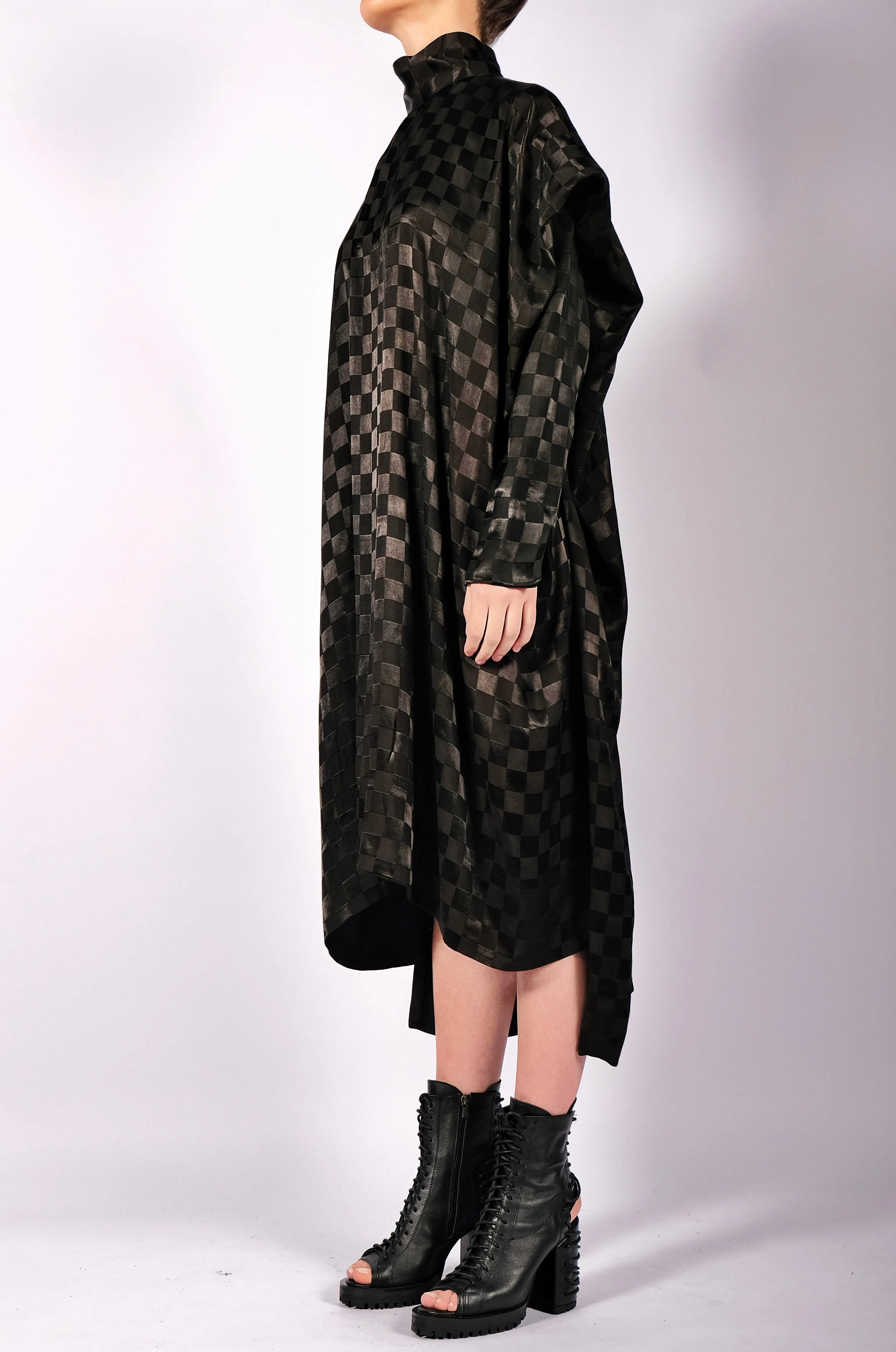 Checkered Dress with Sleeves