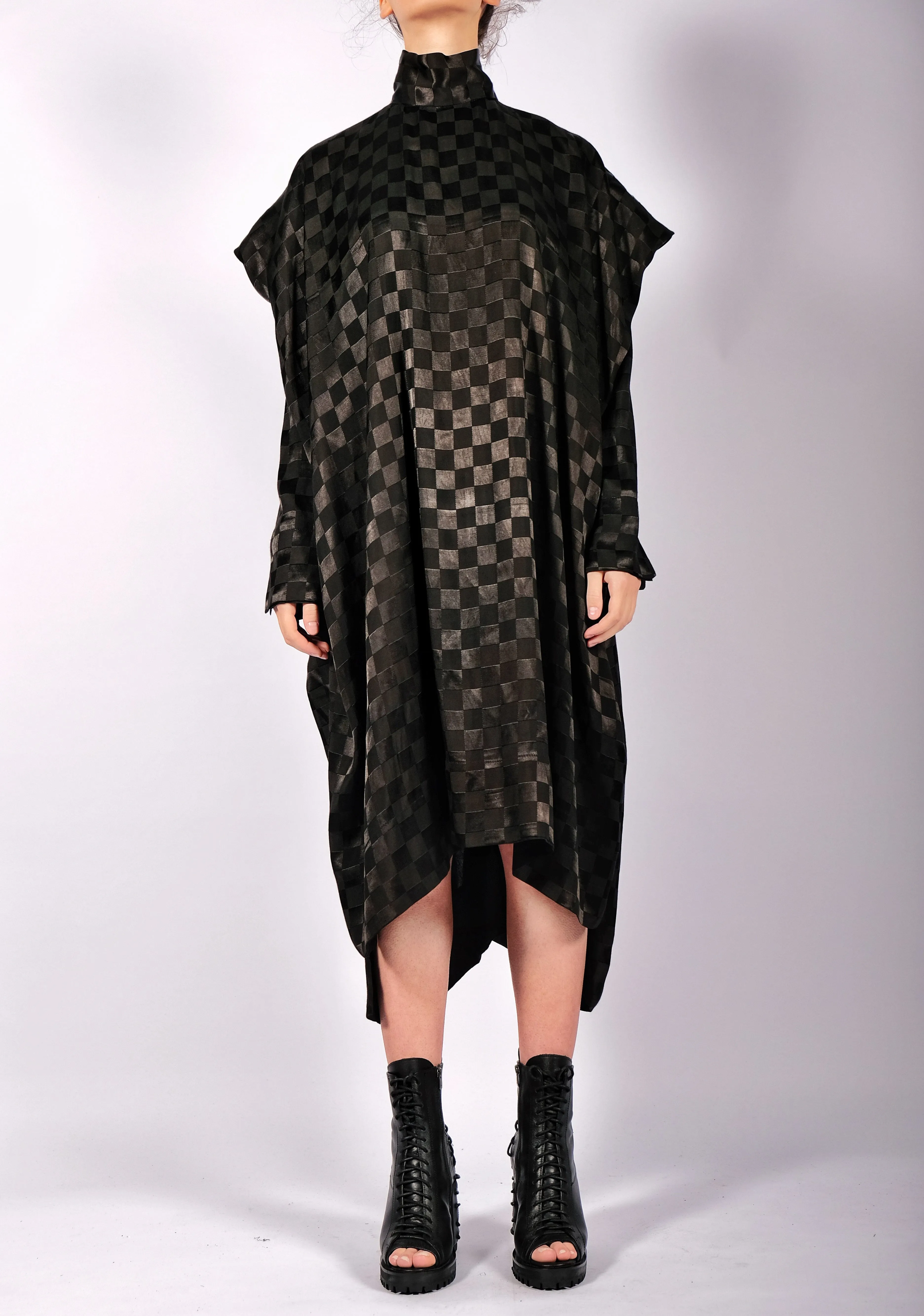 Checkered Dress with Sleeves