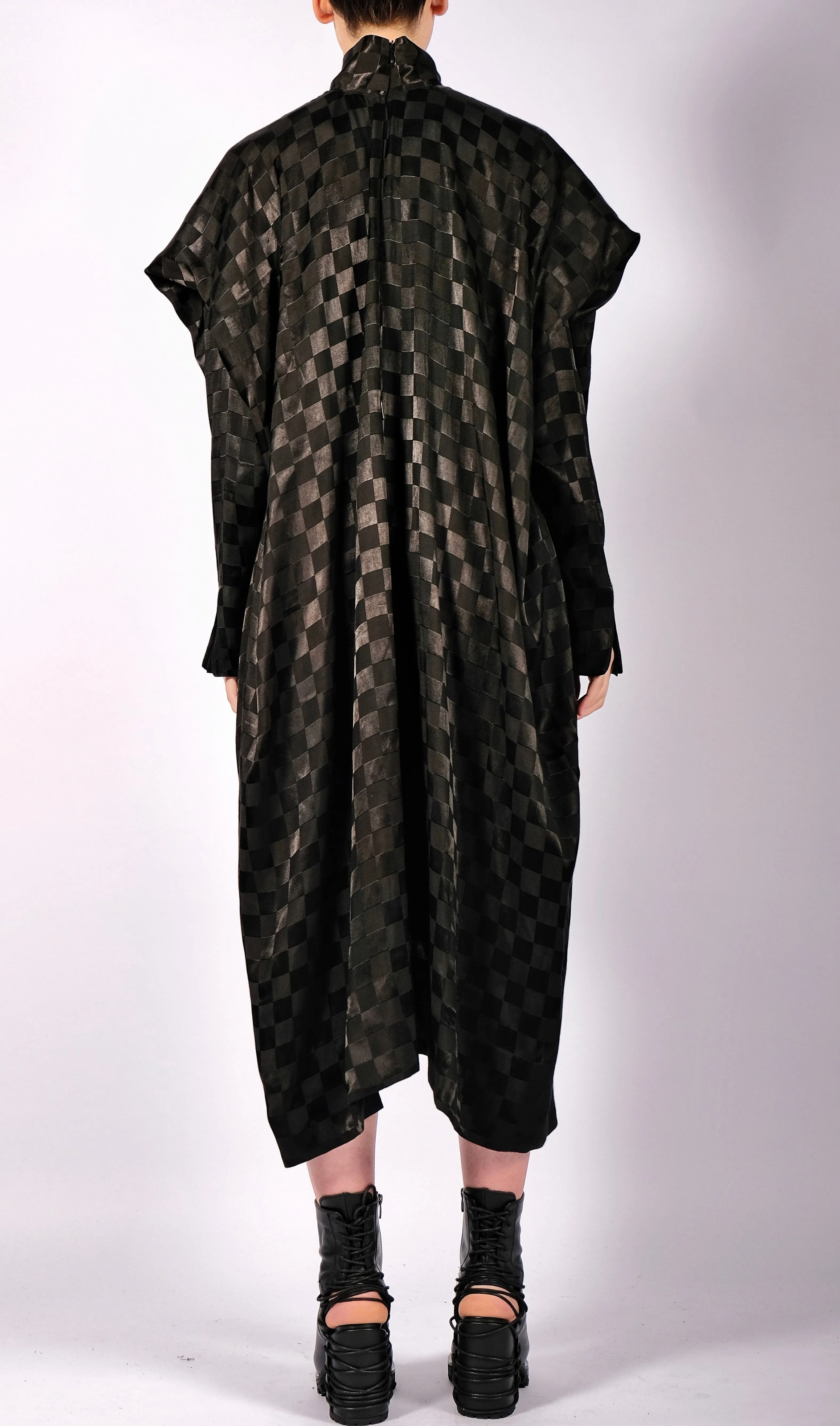 Checkered Dress with Sleeves