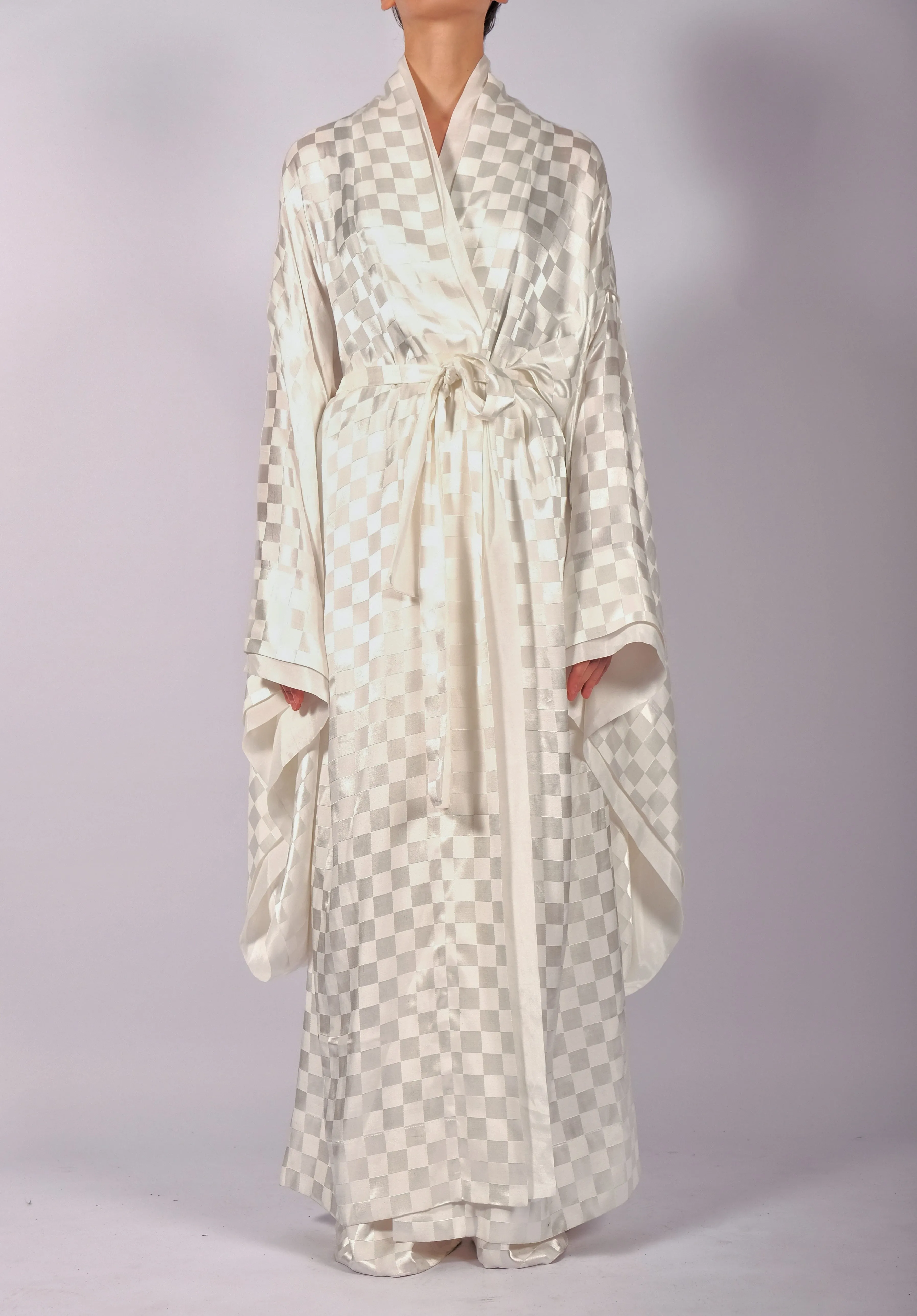 Checkered Kimono Maxi