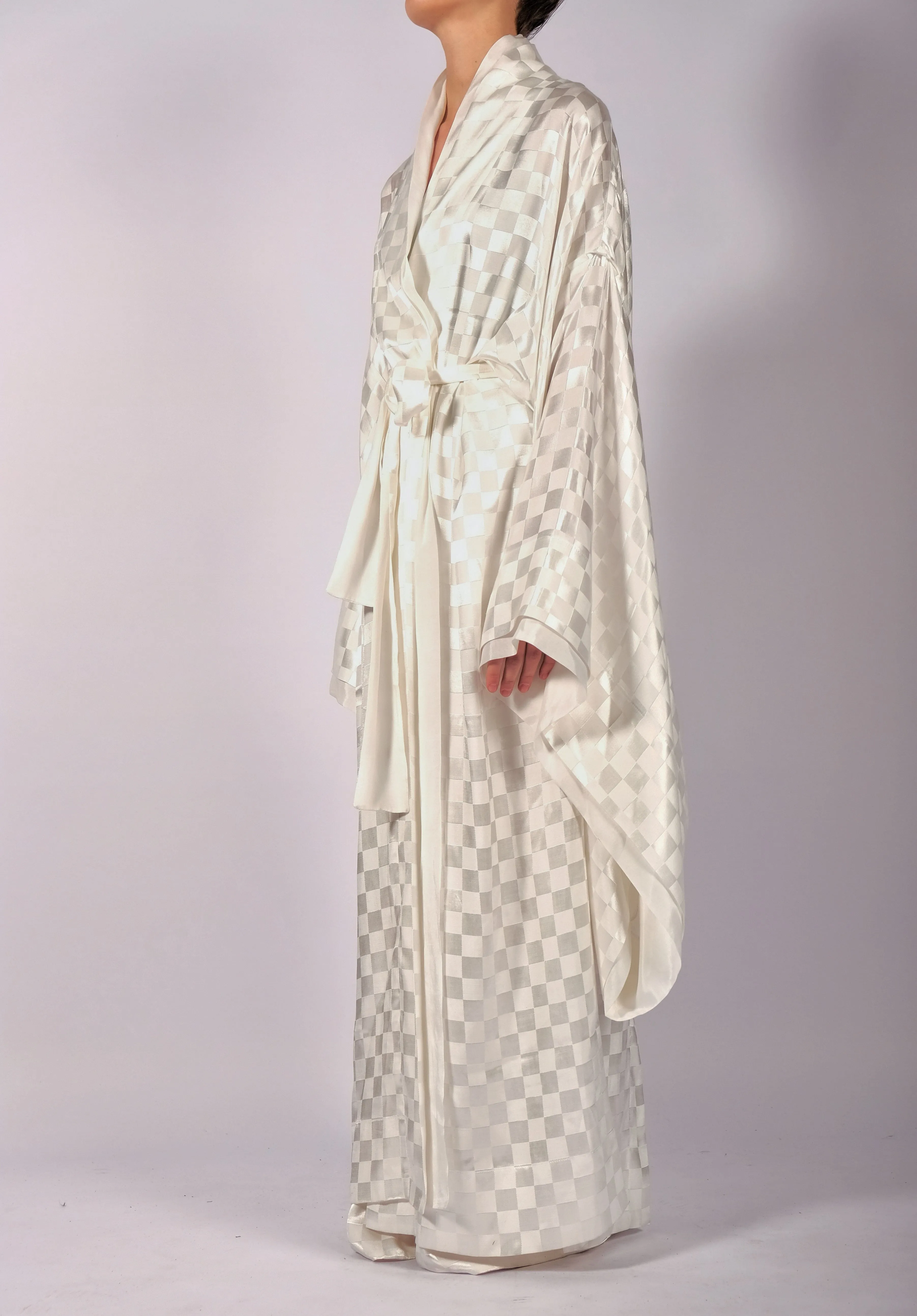 Checkered Kimono Maxi