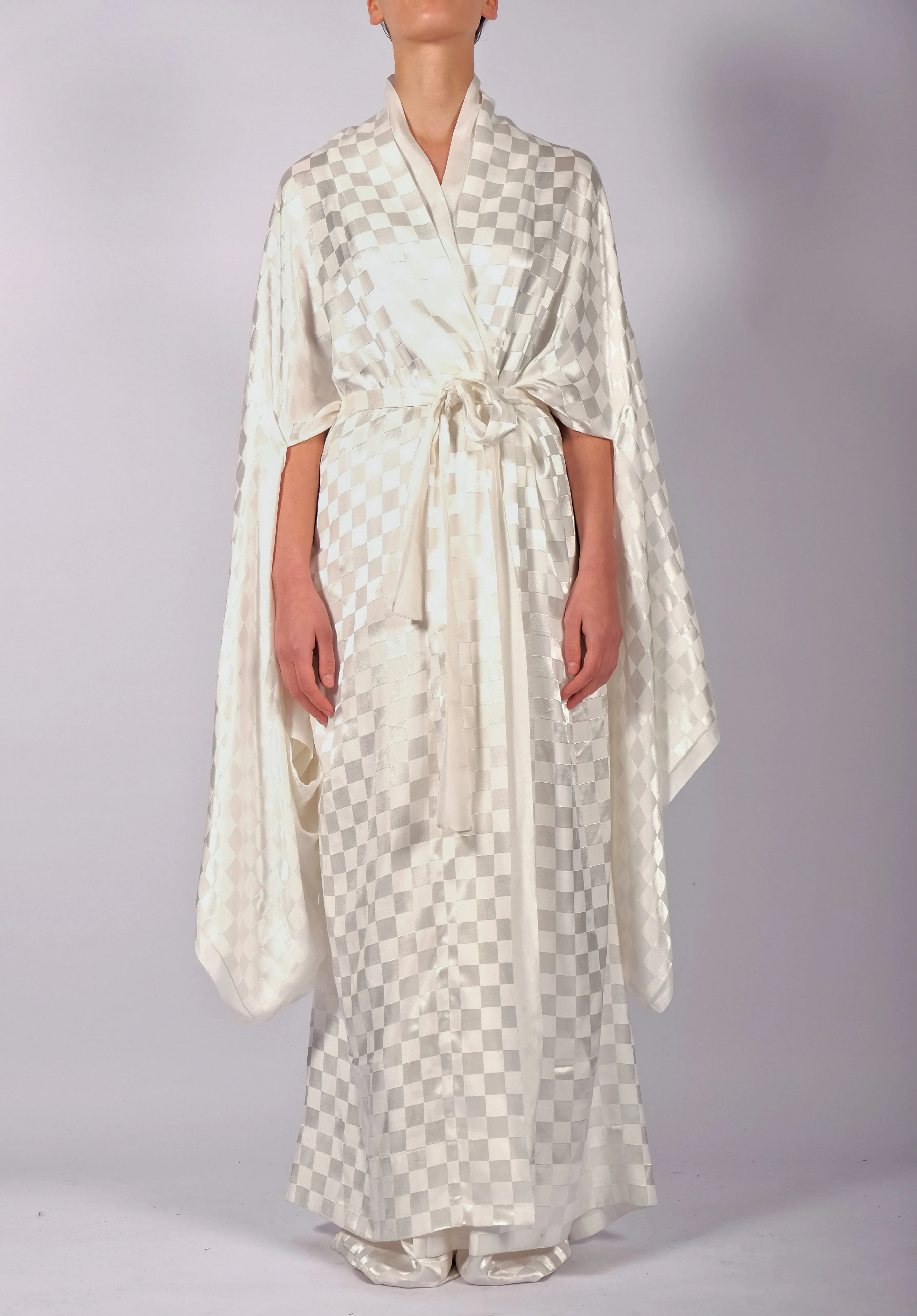 Checkered Kimono Maxi