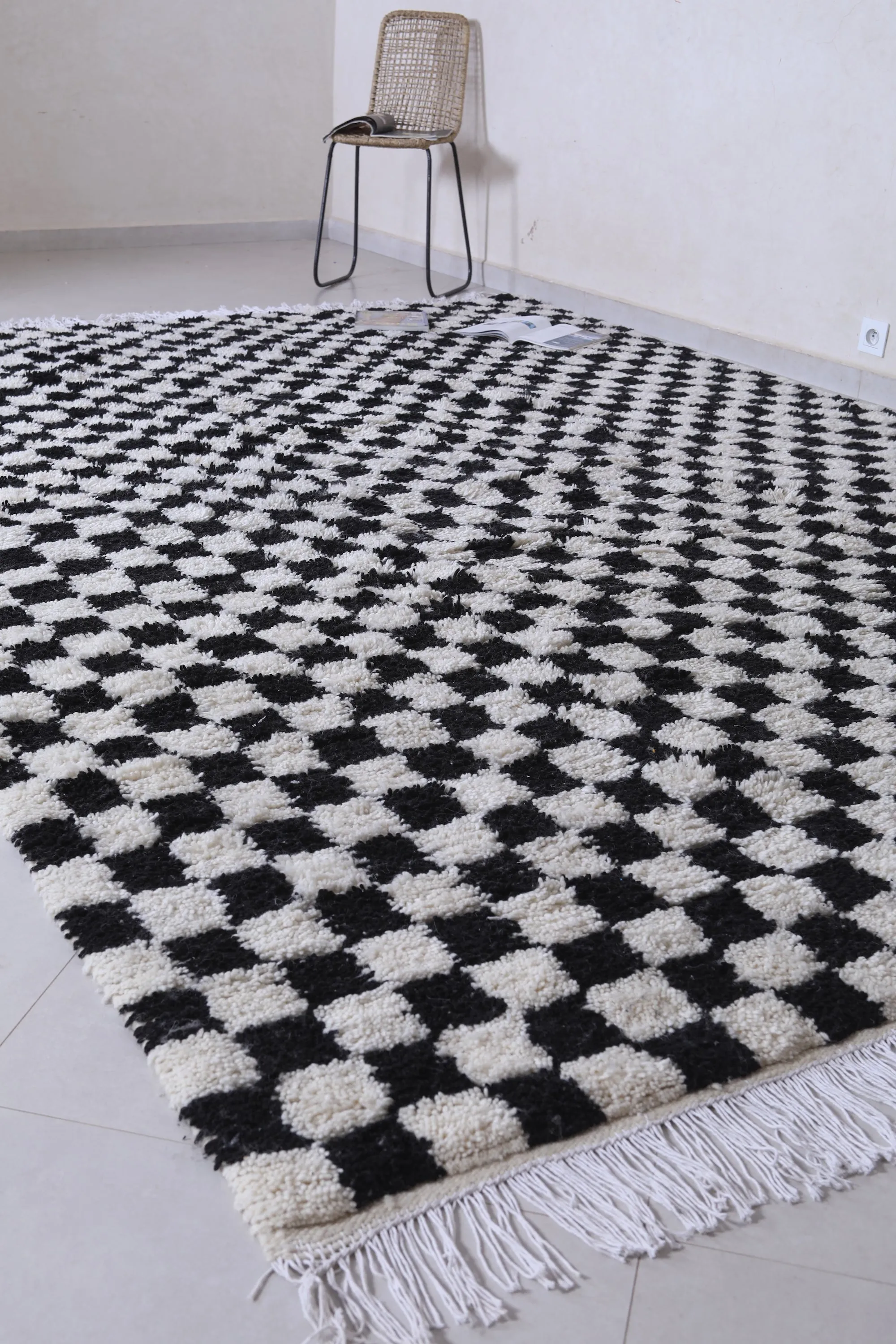 Checkered Moroccan rug - Handmade rug - Custom Rug