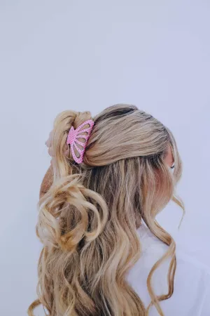 Checkered Pink Claw Clip