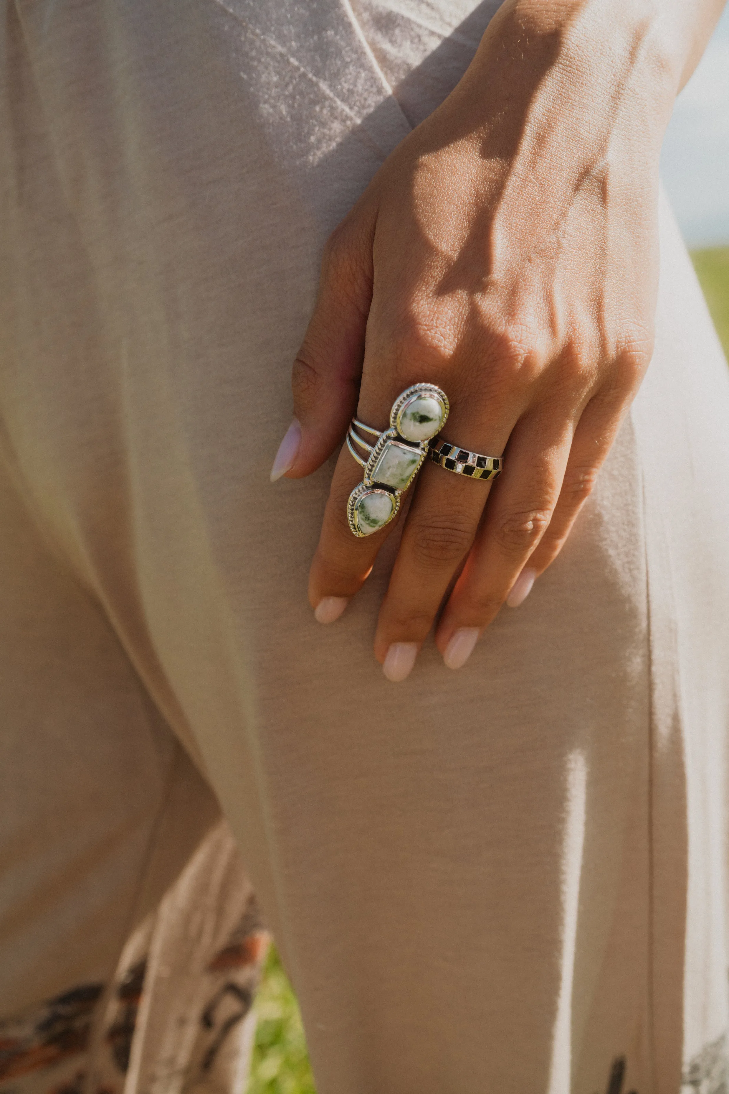 Checkered Ring | Black