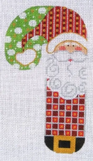 Checkered Santa Candy Cane